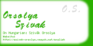 orsolya szivak business card