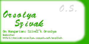 orsolya szivak business card